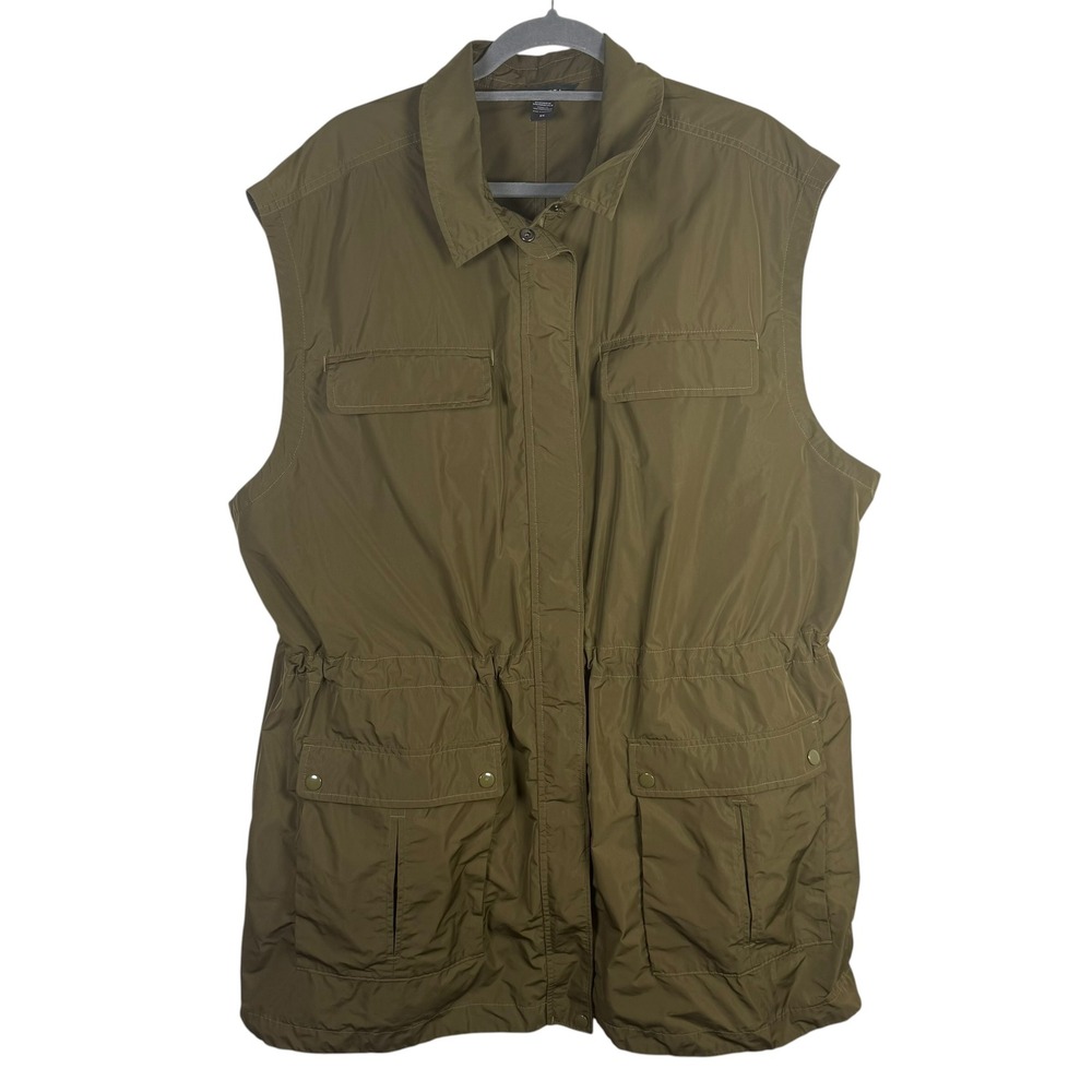 Athleta Boundless Utility Vest Conch Waist Olive Green Size 2X